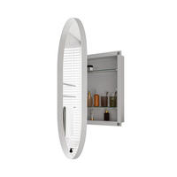 SPIEGELSCHRANK Bad Weiß mit Metallrahmen, Glasablagen und Wandmontage - Weiß, Glas/Holz (51/85/10cm) - PARAFTA HOME