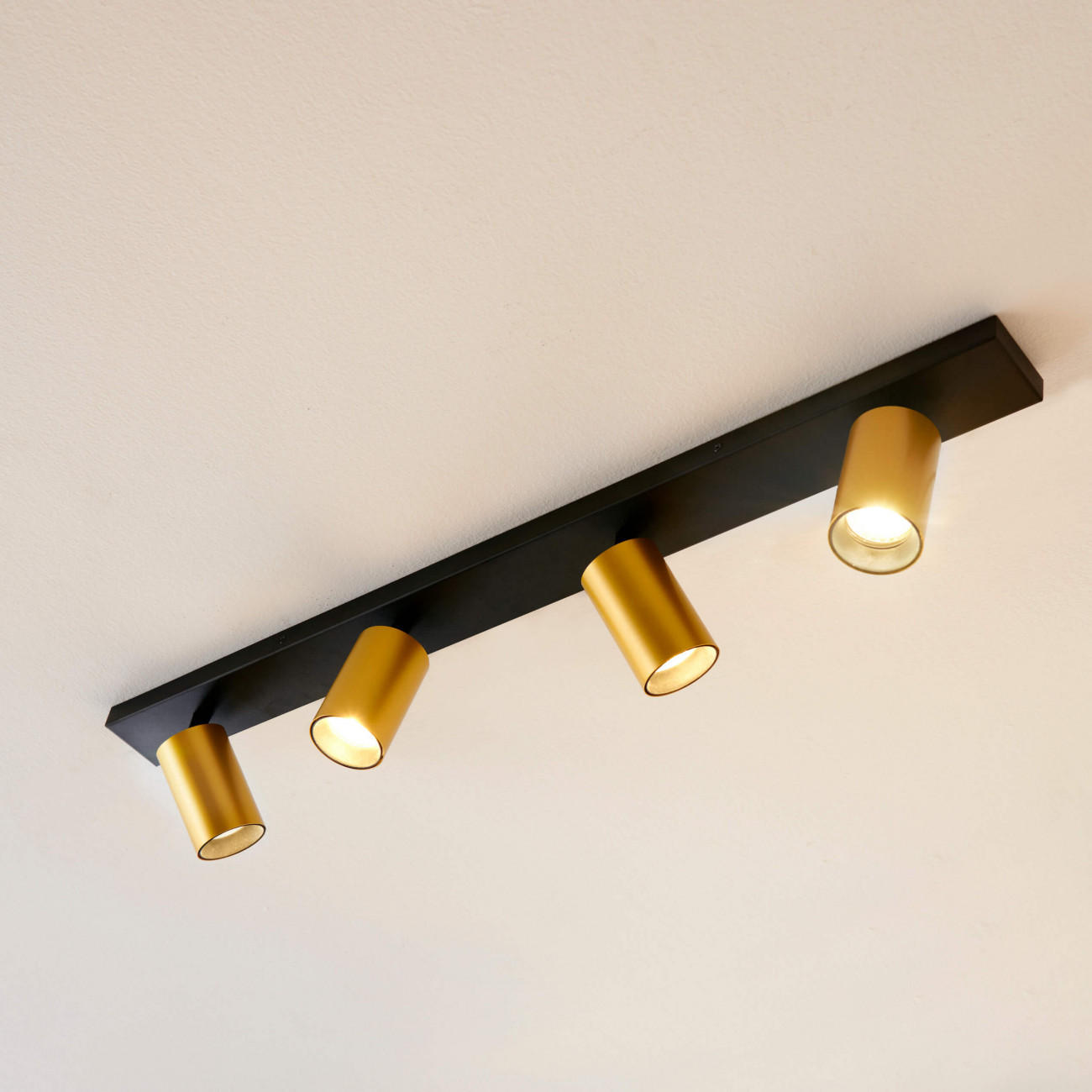 DECKENLEUCHTE Lewis, Schwarz und gold, 80cm - Goldfarben, Metall (80/6/12.7cm) - KOSILUM