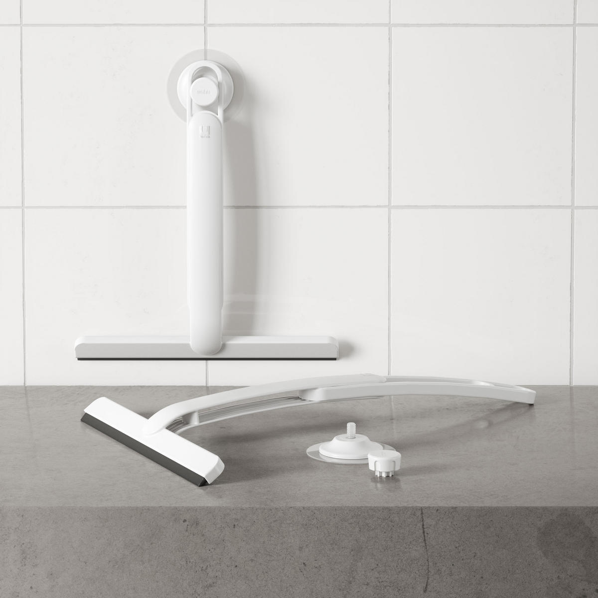 DUSCHABZIEHER Flex, Weiß - Weiß, Kunststoff (26/4/40cm) - Umbra