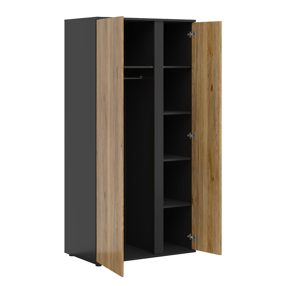 SCHRANK 2 Türen Pia Holz - Braun, Holzwerkstoff (95/196/55cm) - Petits-meubles