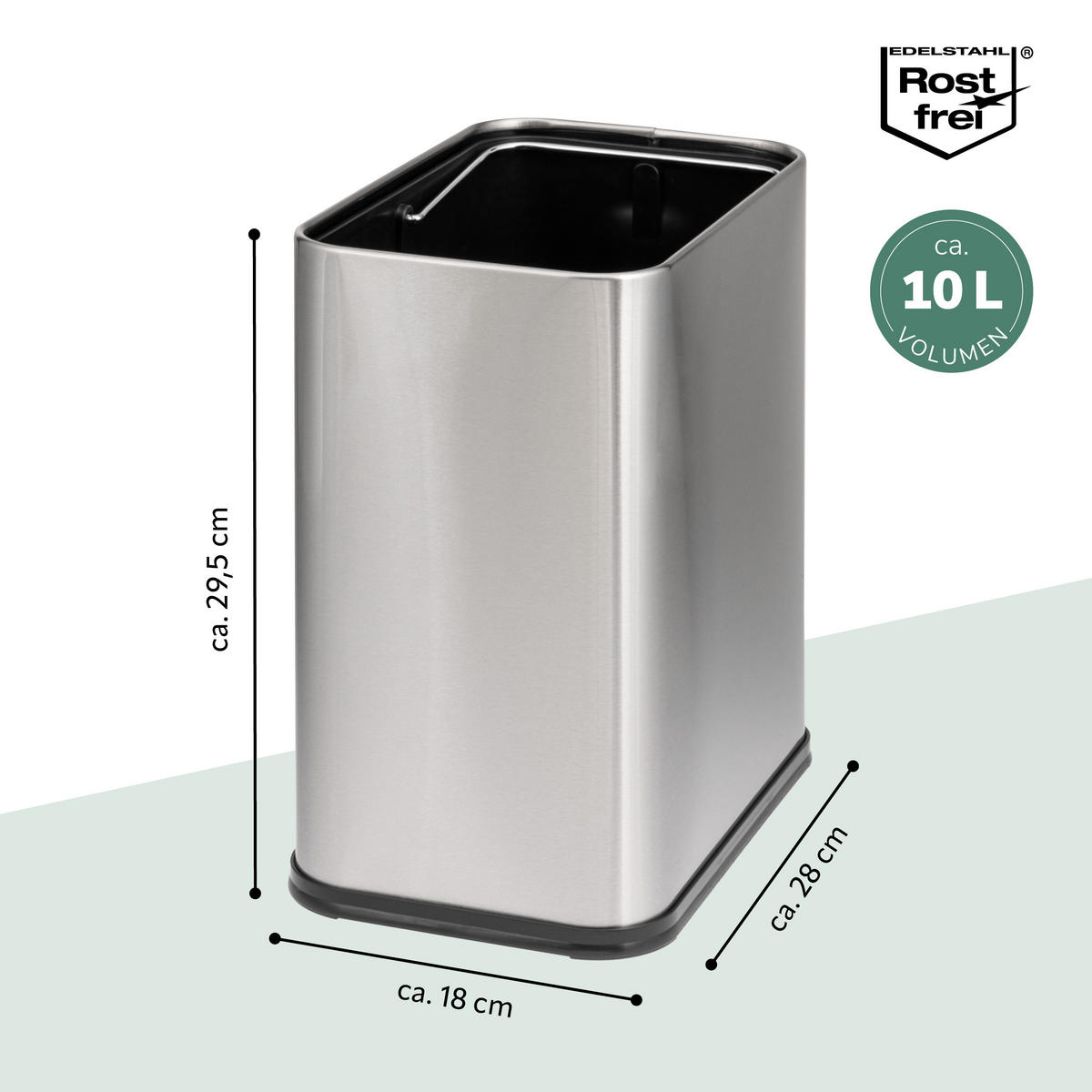 ABFALLEIMER, silber - Edelstahlfarben, Metall (28/29.5/18cm) - bremermann