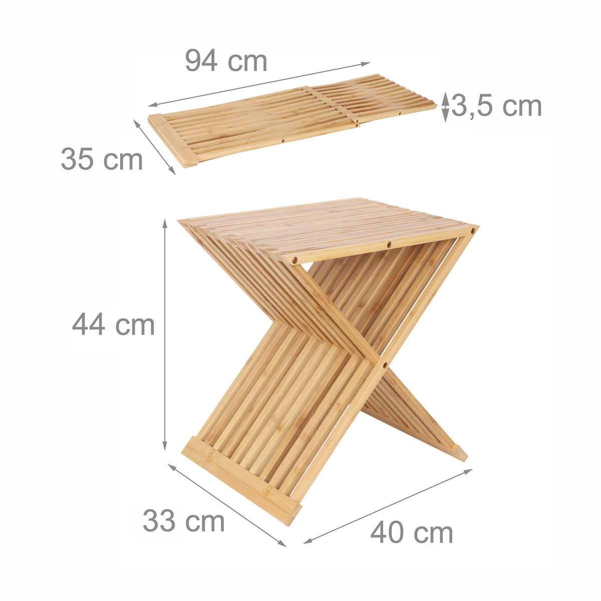 PFLANZENHOCKER - Hellbraun, Holz (40/44/33cm) - Relaxdays