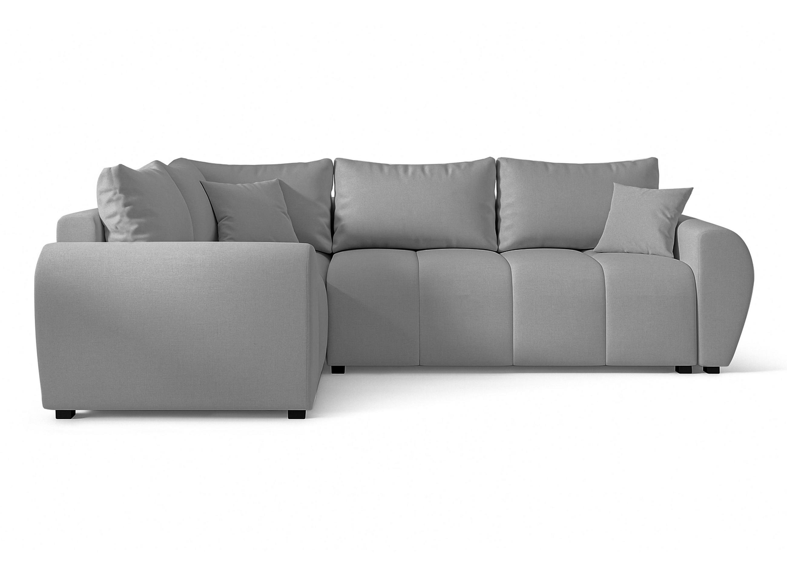 ECKSOFA L Form Malatya MAX Hellgrau 246/145/82 cm stilvolle mit Schlaffunktion L - Hellgrau/Schwarz, Kunststoff/Textil (175/235cm) - AX Living