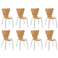 BESUCHERSTUHL 8 Holz Natura - Eukalyptusholzfarben, Holz/Metall (45/85/49cm) - CLP