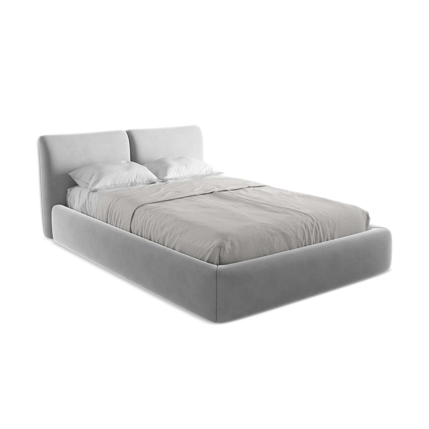 POLSTERBETT mit Bettkasten und Lattenrost 160x228 Grau - Schwarz/Grau, Kunststoff/Textil (140/200cm) - LaMiaSofa