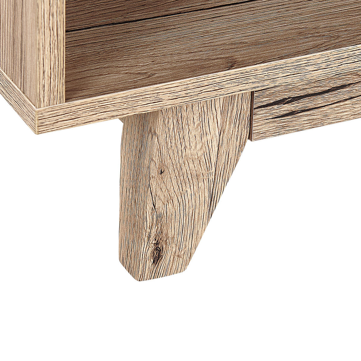 NACHTTISCH heller Holzfarbton/schwarz Spencer - Hellbraun/Schwarz, Holzwerkstoff (50/46/40cm) - Beliani