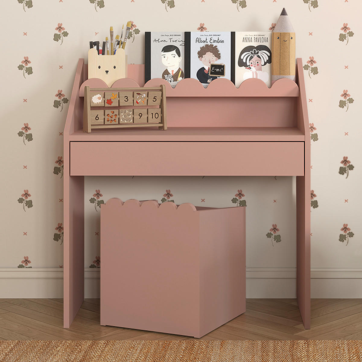 PÍSACÍ STÔL Book Nook Rose - pink, kompozitné drevo (71/76/33cm) - Petits-meubles