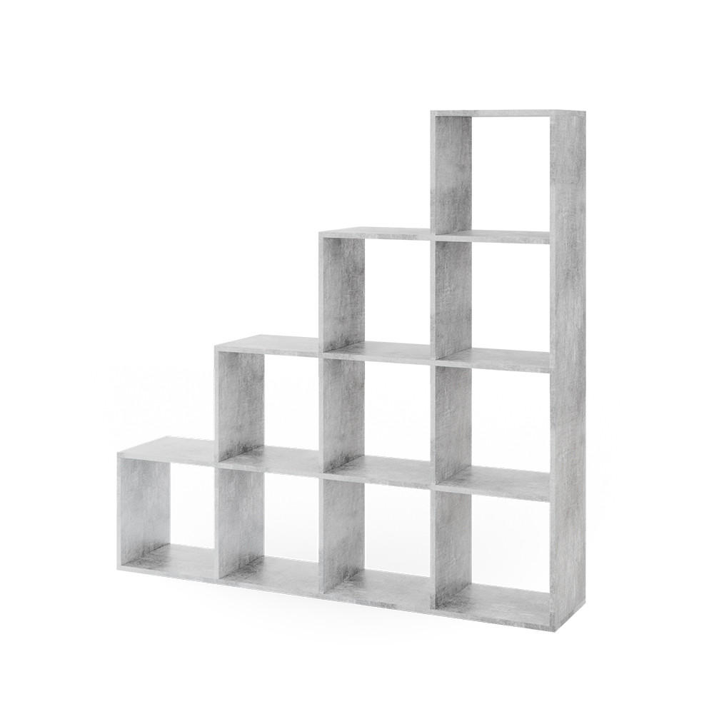 TREPPENREGAL Beton 142.5 x 140 cm - Schieferfarben, Holzwerkstoff (142.5/140/29cm) - Vicco