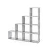 TREPPENREGAL Beton 142.5 x 140 cm - Schieferfarben, Holzwerkstoff (142.5/140/29cm) - Vicco