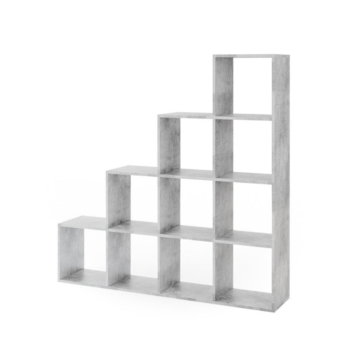 TREPPENREGAL Beton 142.5 x 140 cm - Grau, Holzwerkstoff (142.5/140/29cm) - Vicco
