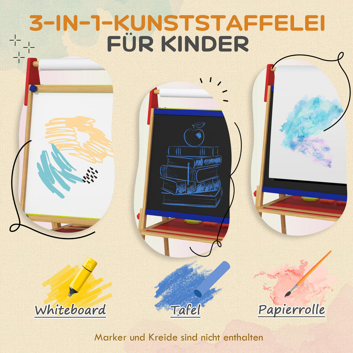 KINDERTAFEL - Naturfarben, Holzwerkstoff (47/113/61cm) - AIYAPLAY