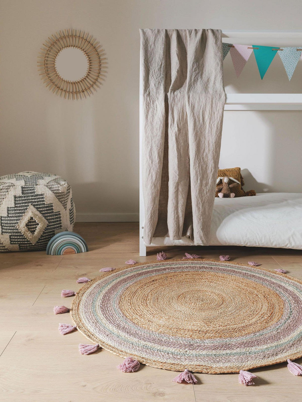 DĚTSKÝ koberec Lovis Fialová ø 115 cm kulatý - fialová, textil/přírodní materiály (115/1cm) - KUNSTLOFT