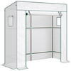 TOMATENGEWÄCHSHAUS Foliengewächshaus mit Rolltor Mesh-Fenster Schrägdach - Weiß, Kunststoff (77/197/196cm) - Outsunny