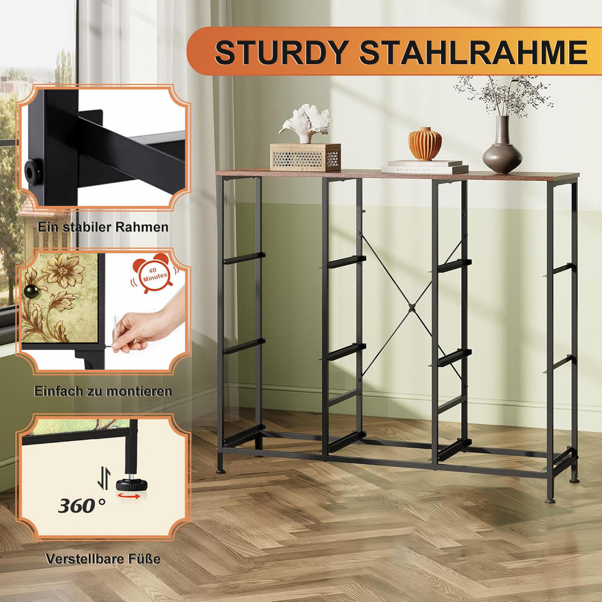 KOMMODE mit 9 Stoffschubladen, Sideboard für Küche, Büro & Flur - Multicolor, Holz (30/86.5/100cm)