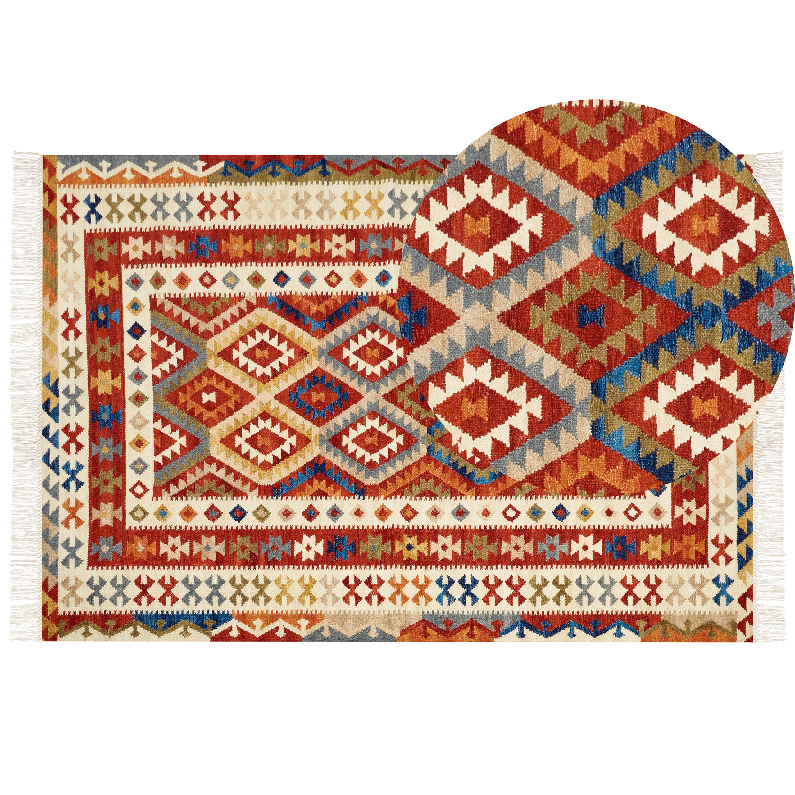 KELIM-TEPPICH Oshakan 230/160 cm - Multicolor, Textil (160/230cm) - Beliani