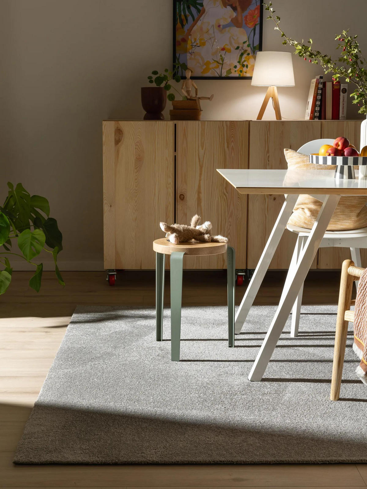 TEPPICH Nina waschbar 120/170 cm - Grau, Kunststoff (120/170cm) - benuta Nest