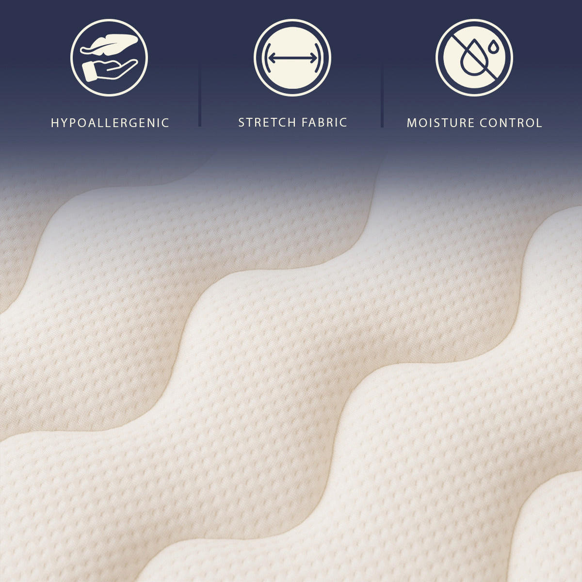 MATRATZE 90x200 aus Hypoallergener Schaum und Memory Foam, Höhe 22 cm | Hypoallergen und Milbensicher - Weiß, Textil (90/200cm) - The White Stone