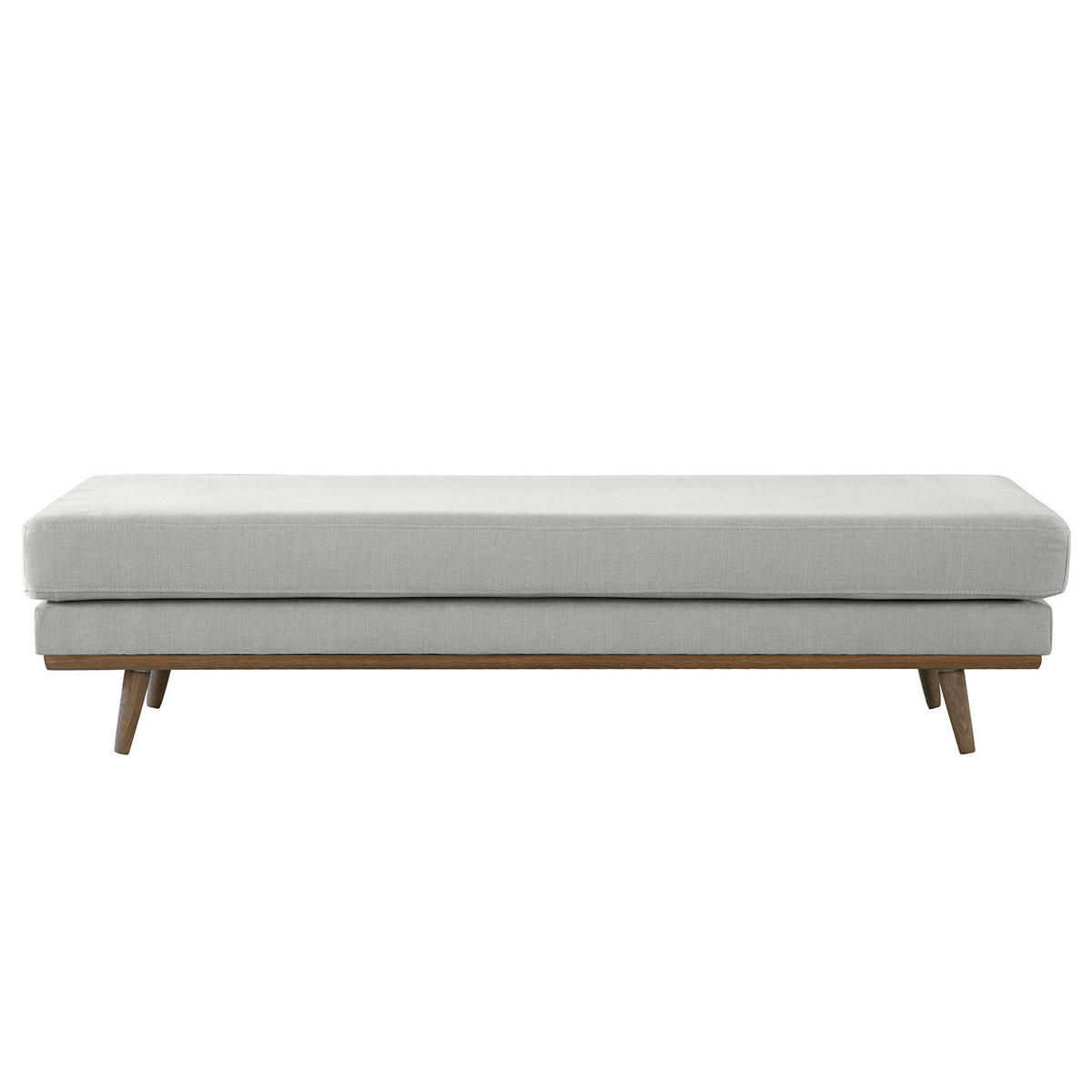 HOCKERBANK - Eichefarben/Grau, Eichenholz/Textil (180/43/81cm) - home24