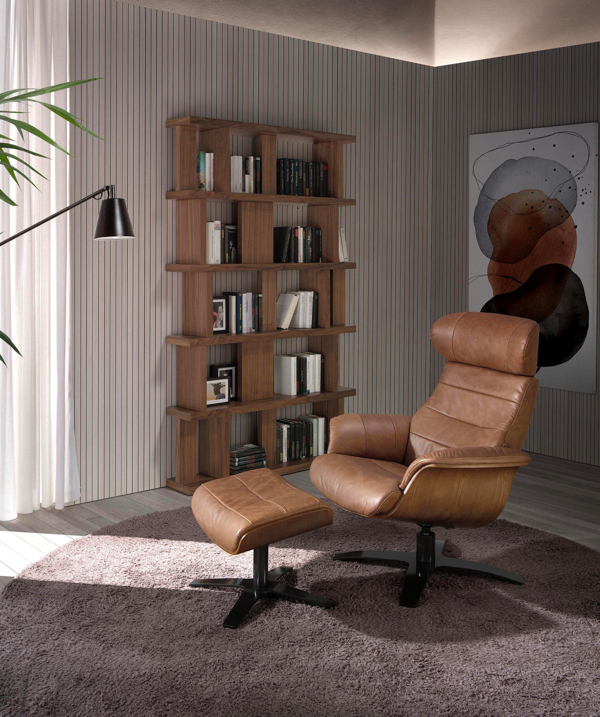SESSEL Leder Braun und Grau 80 / 84 / 100 cm - Dunkelgrau/Braun, Leder (80/100/84cm) - ANGEL CERDA