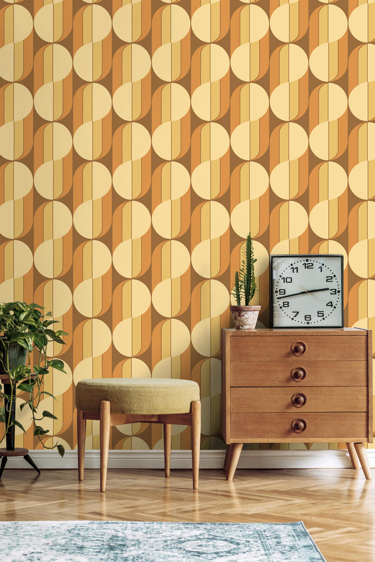 TAPETE Retro-Ornamente 50 x 900 cm - Braun, Papier (50/900cm) - ESTAhome