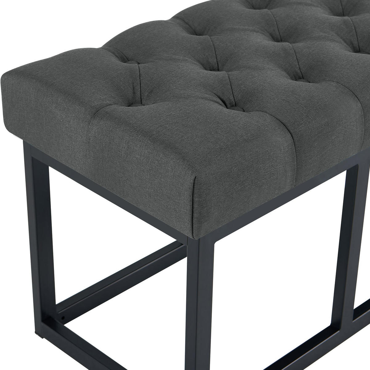SITZBANK 150/38 cm Stoff Dunkelgrau - Dunkelgrau/Schwarz, Textil/Metall (150/46/38cm) - CLP