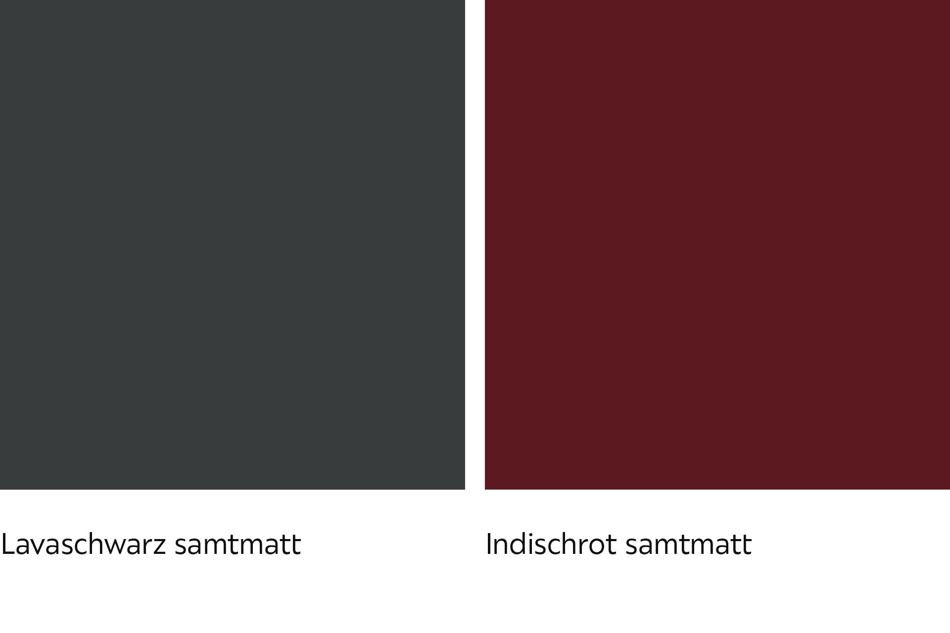 Lavaschwarz und Indigorote Frontfarben