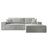 ECKSOFA Farese Hellgrau Cordbezug - Hellgrau/Schwarz, Kunststoff/Textil (267/167cm) - Selsey
