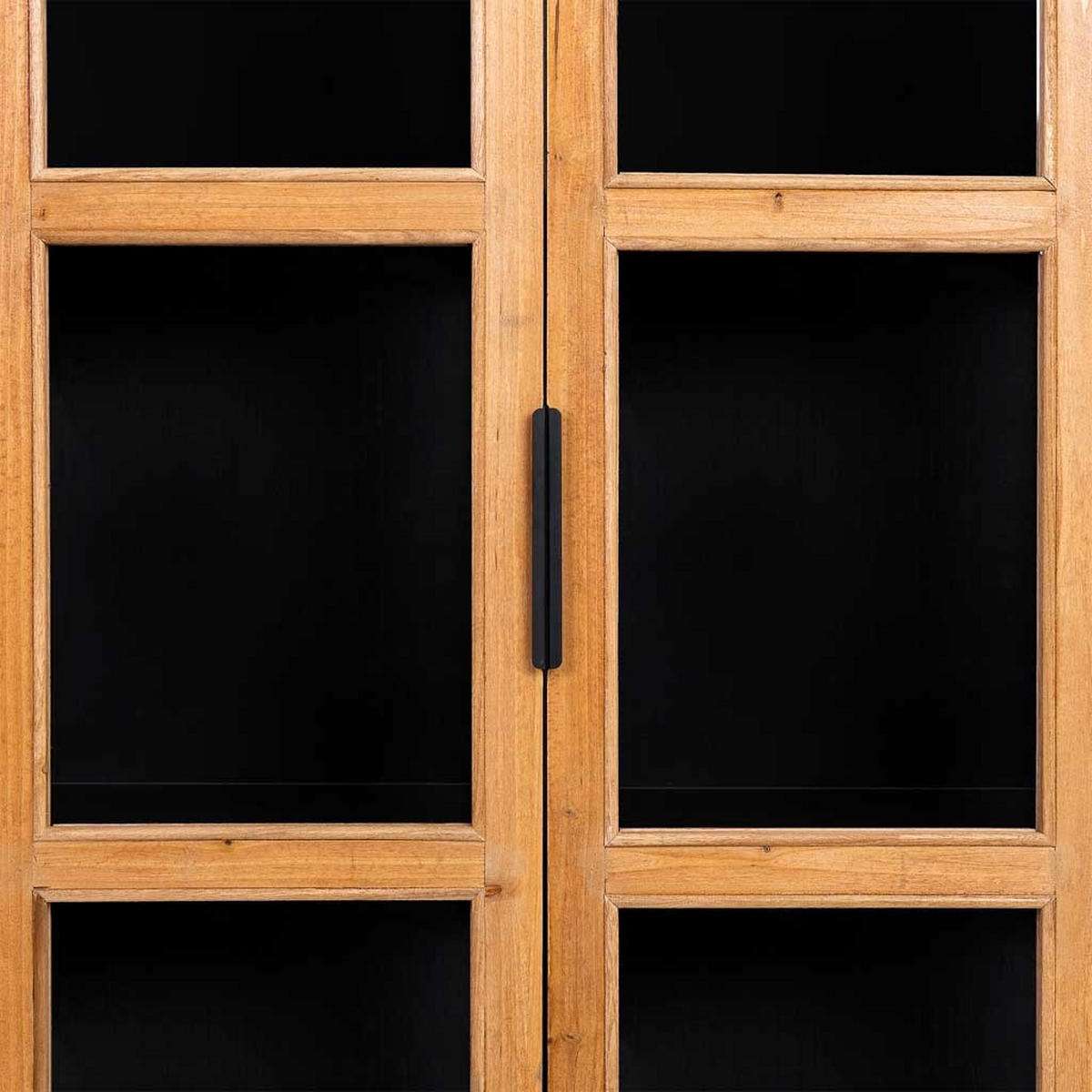 VITRINE mit 2 türen und 1 schublade, holz und metall, 72x41x159 cm - Braun, Holz (72/158/40cm) - Wanderlust