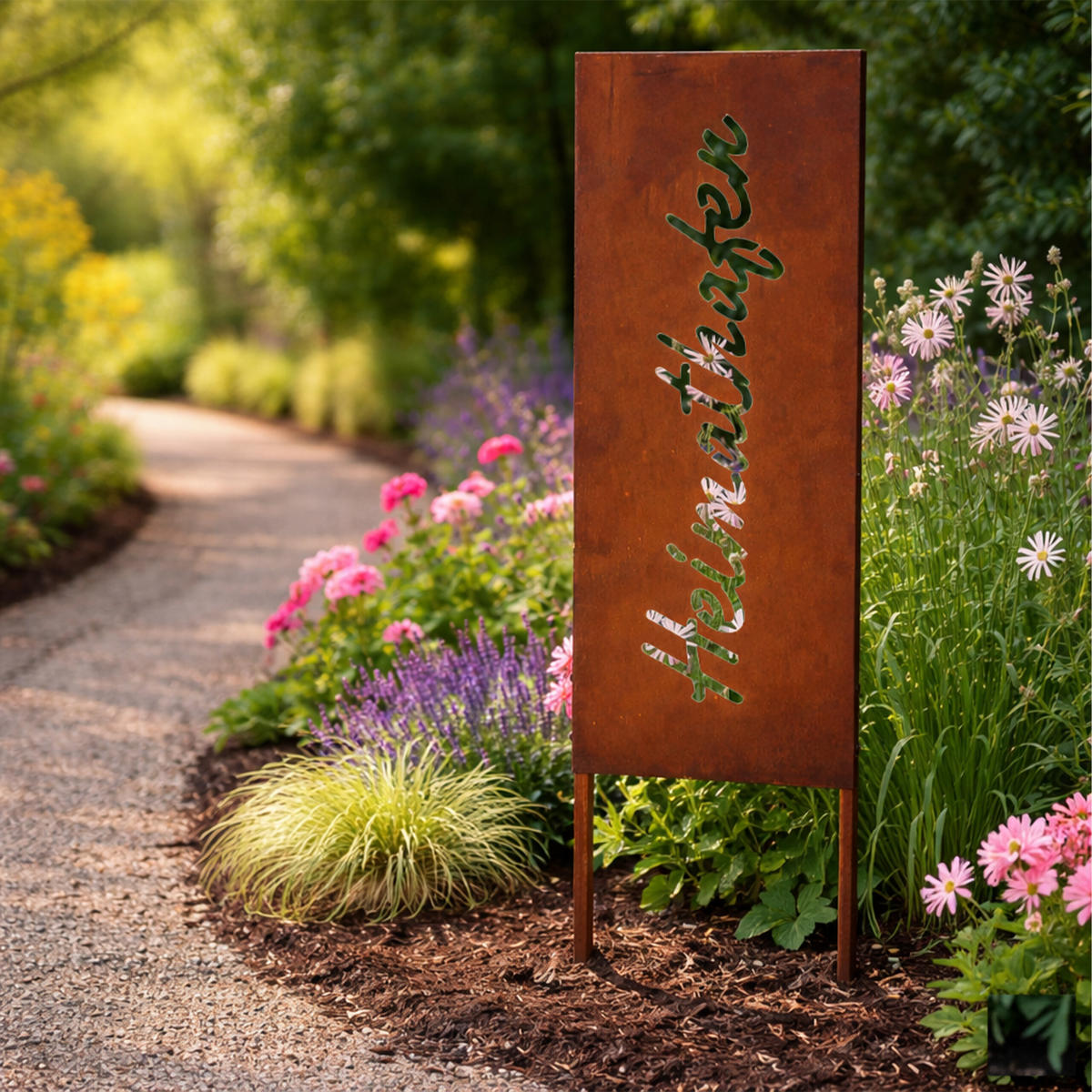 EDELROST-GARTENDEKO - Braun, Metall (1.5cm) - Relaxdays