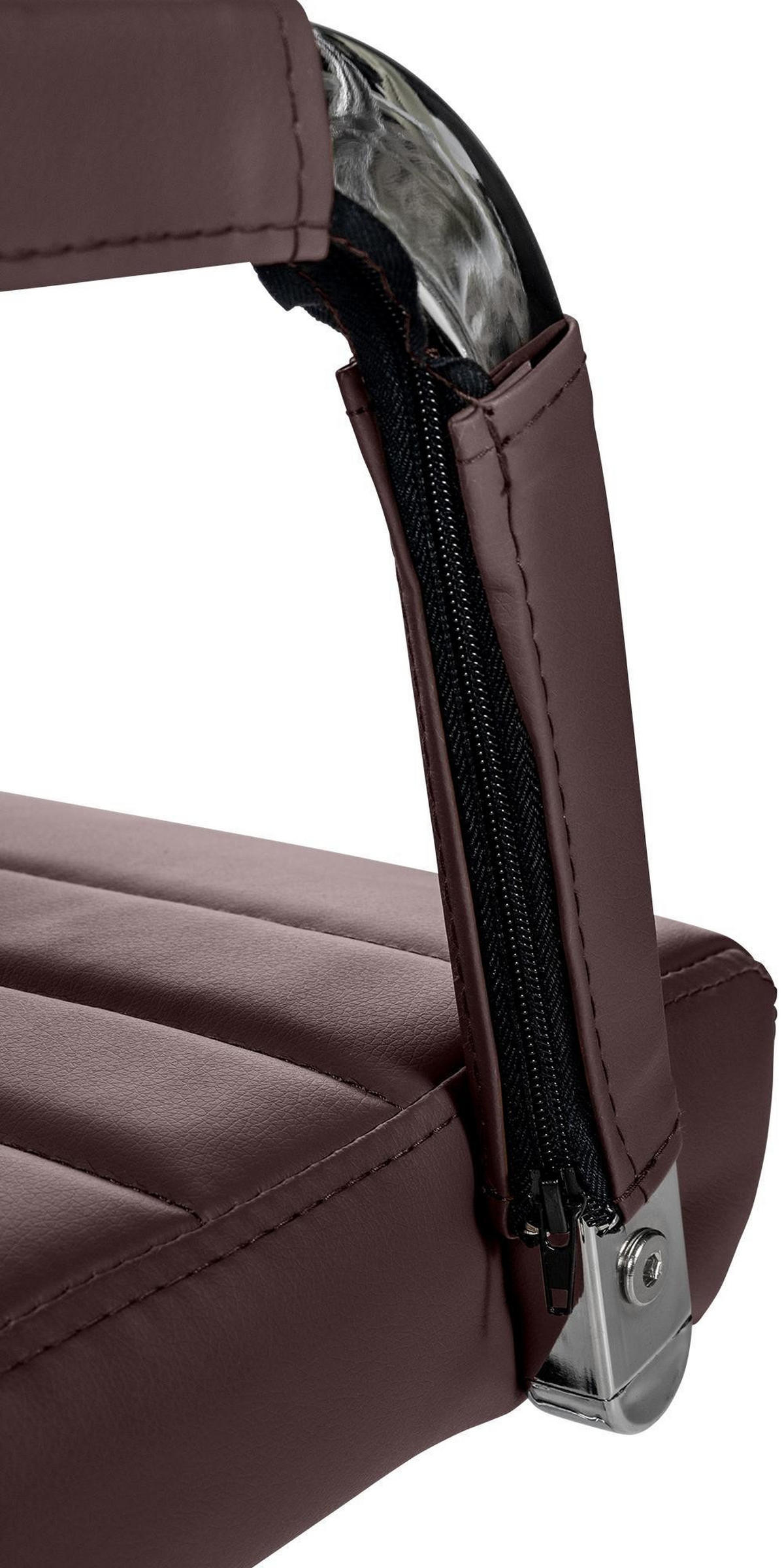 DREHSTUHL Lederlook braun - Braun, Textil/Metall (51/98/63cm) - CLP