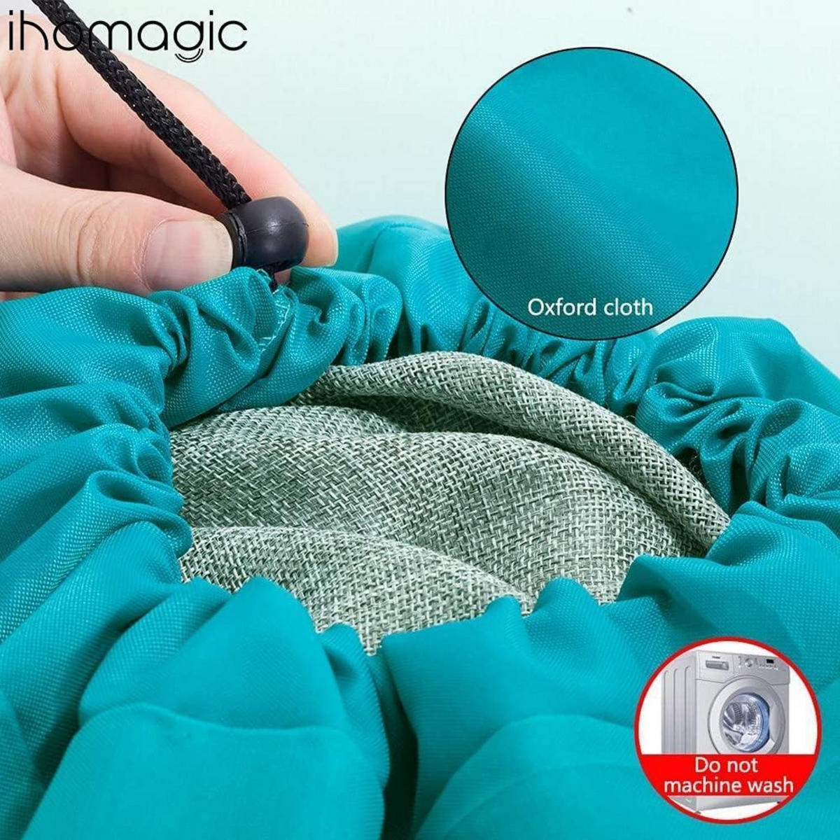WÄSCHESACK 2-teiliges Set 120L Blau + Schwarz - Multicolor, Kunststoff (66/92/66cm)
