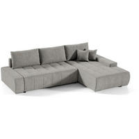 ECKSCHLAFSOFA Draco L Beige - Beige/Schwarz, Textil/Metall (267/186cm) - Beautysofa