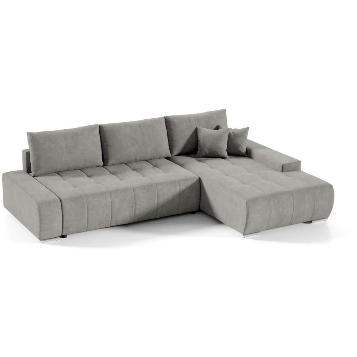 ECKSCHLAFSOFA Draco L Beige - Beige/Schwarz, Textil/Metall (267/186cm) - Beautysofa
