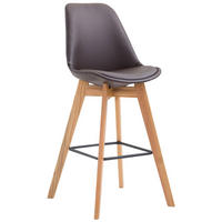 BARHOCKER Medoc, Gestell Natura, Kunstleder Braun - Braun/Naturfarben, Holz/Kunststoff (48/100/56cm) - TPFLiving