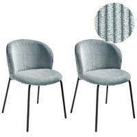 ESSZIMMERSTUHL 2er-Set Cord Hellblau Miles - Hellblau, Textil (53/83/55cm) - Beliani