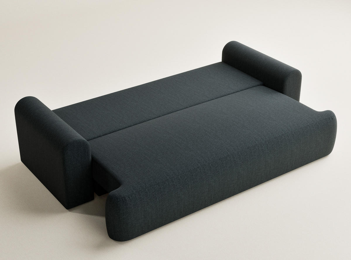 SOFA MIT SCHLAFFUNKTION Toluca Türkis Webstoff - Türkis/Schwarz, Holz/Holzwerkstoff (247/69/104cm) - Maison de Reve