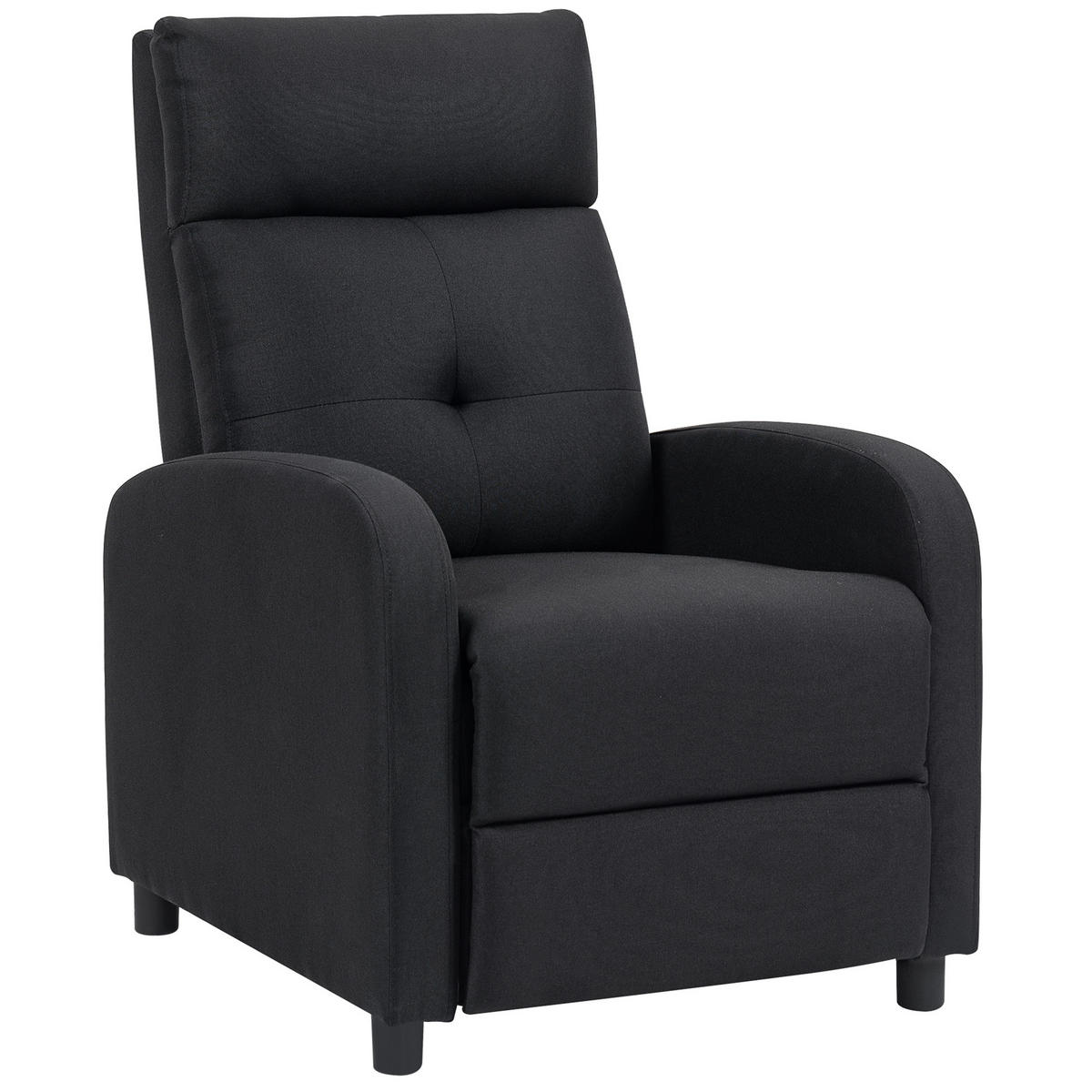 RELAXSESSEL,LIEGEFUNKTION ausfahrbares Fußteil Taschenfederkern,schwarz - Schwarz, Leder (67/98/87cm) - Vallsero