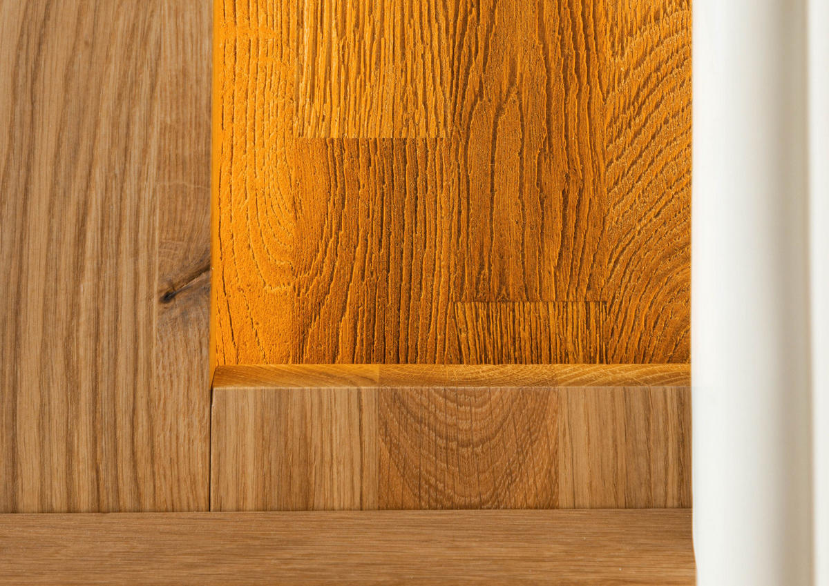 WANDREGAL Wildeiche 80x28x110 natur geölt WIEN #236 - Naturfarben, Holz (80/110/28cm) - Massivmoebel24