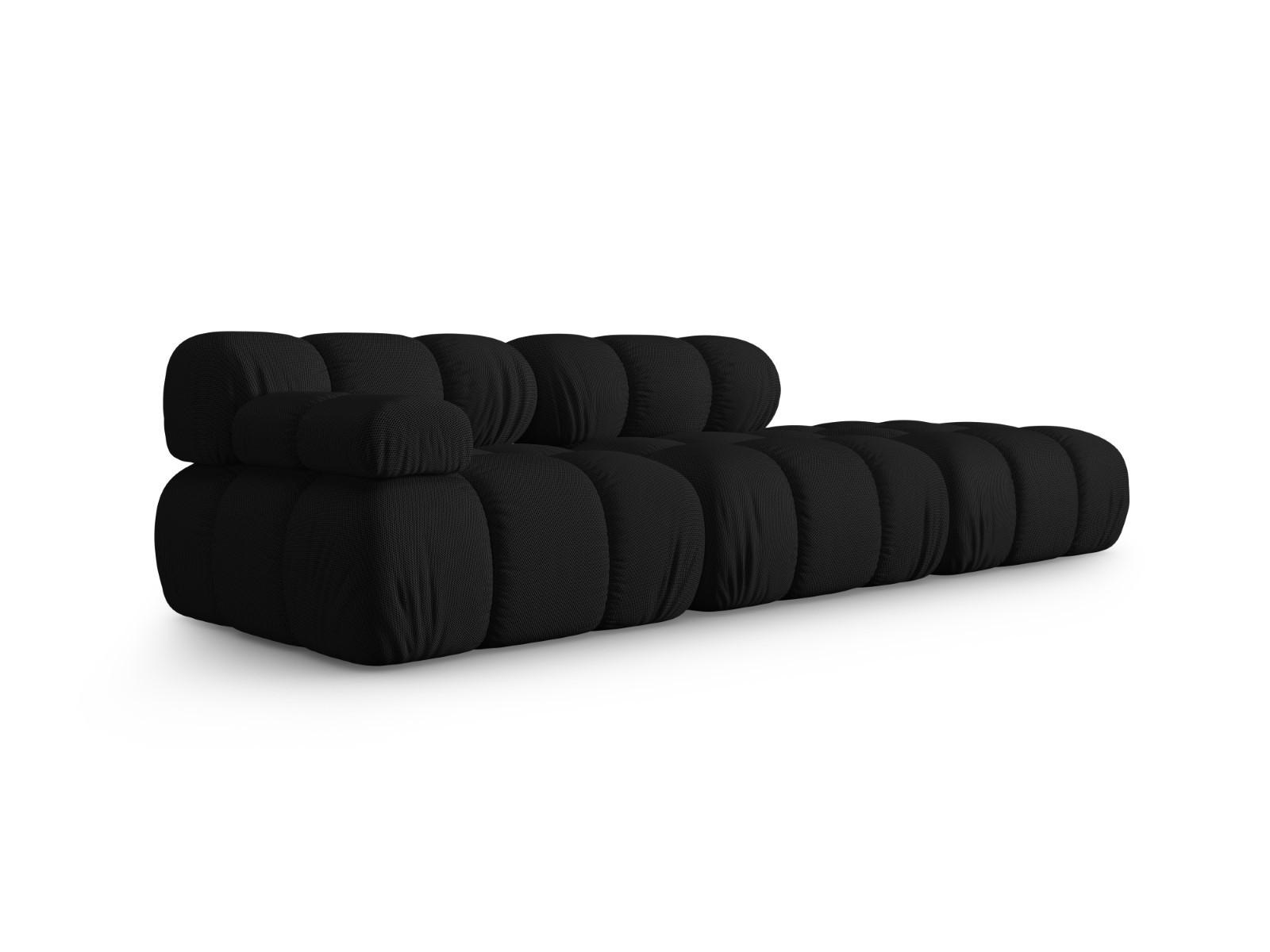 SOFA modular rechts Bellis aus 3D-Stoff schwarz 4 Sitzplätze - Schwarz, Textil (282/70/94cm) - Micadoni