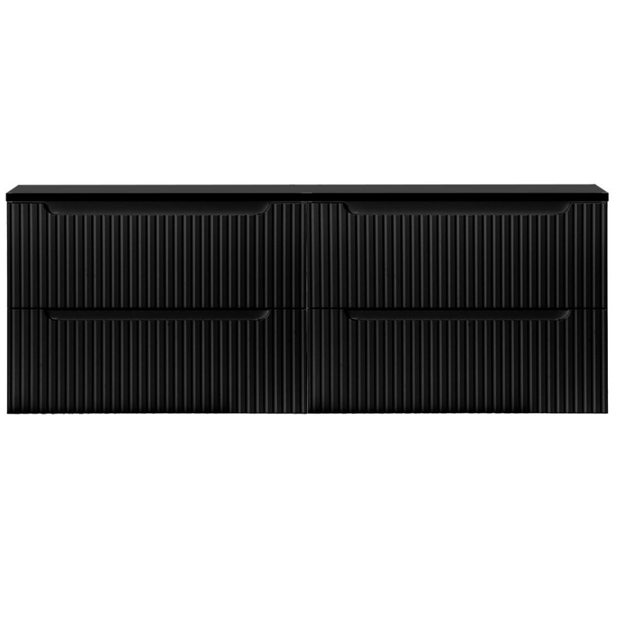 WASCHBECKENSCHRANK Newport-56 - Schwarz, Holzwerkstoff (160/60/40cm) - Lomado