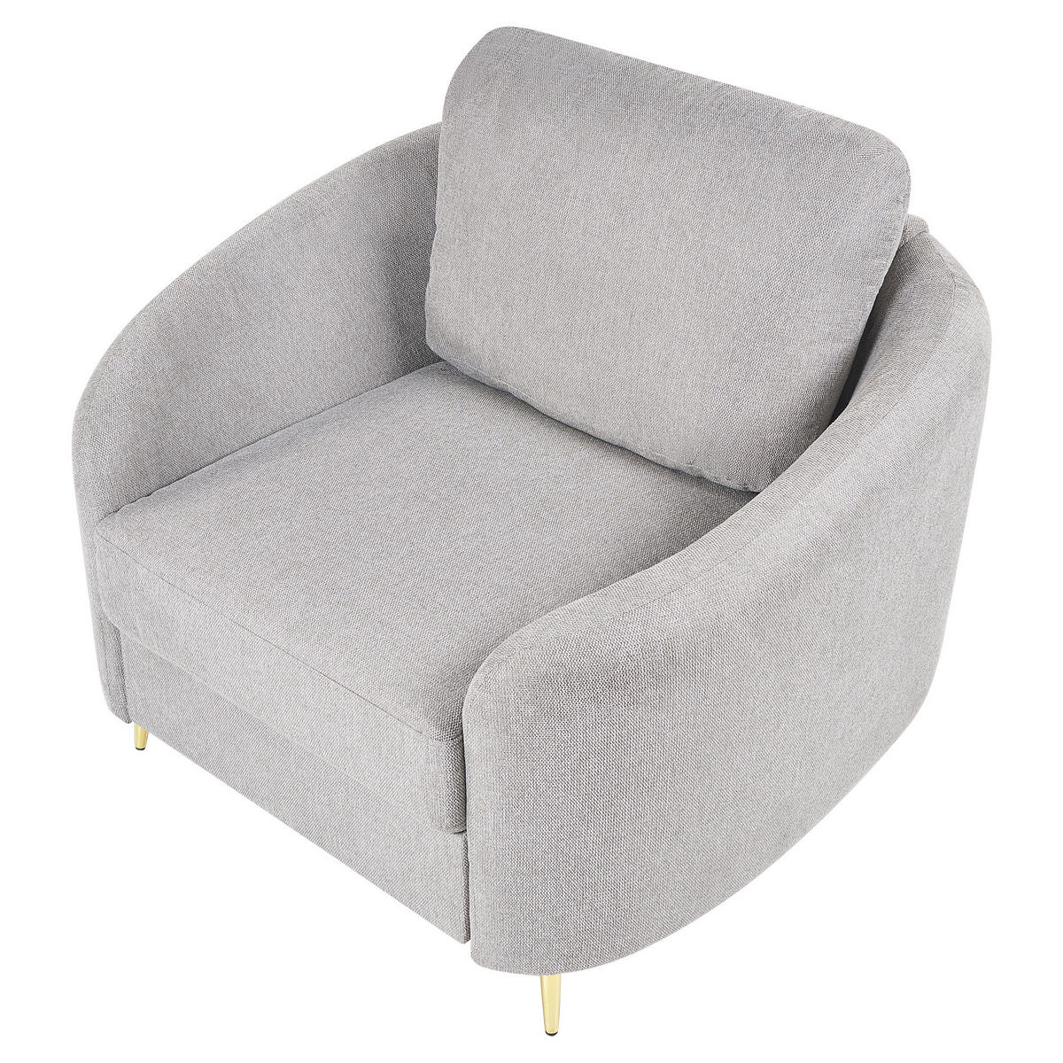 SESSEL Polsterbezug hellgrau/gold Trosa - Goldfarben/Grau, Textil (99/88/86cm) - Beliani