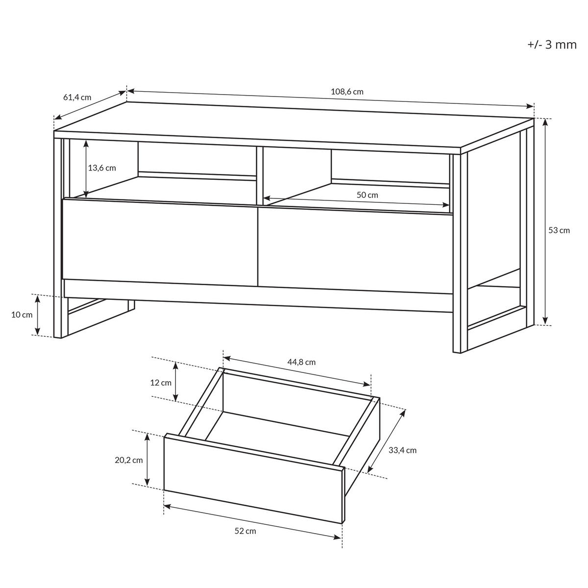 COUCHTISCH ARDENTE 108,6/53/61,4 cm Braun - Braun, Holzwerkstoff (61.4/108.6/53cm) - MASSENO