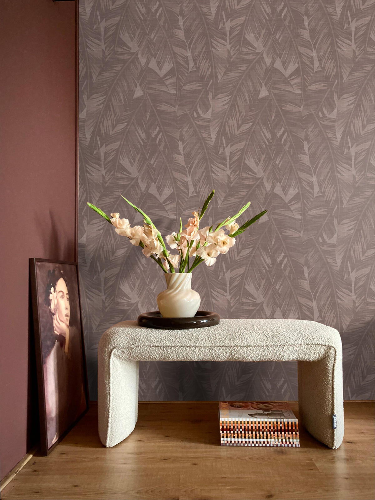 TAPETE Bananenblätter 50 x 900 cm - Lila, Papier (50/900cm) - Origin Wallcoverings