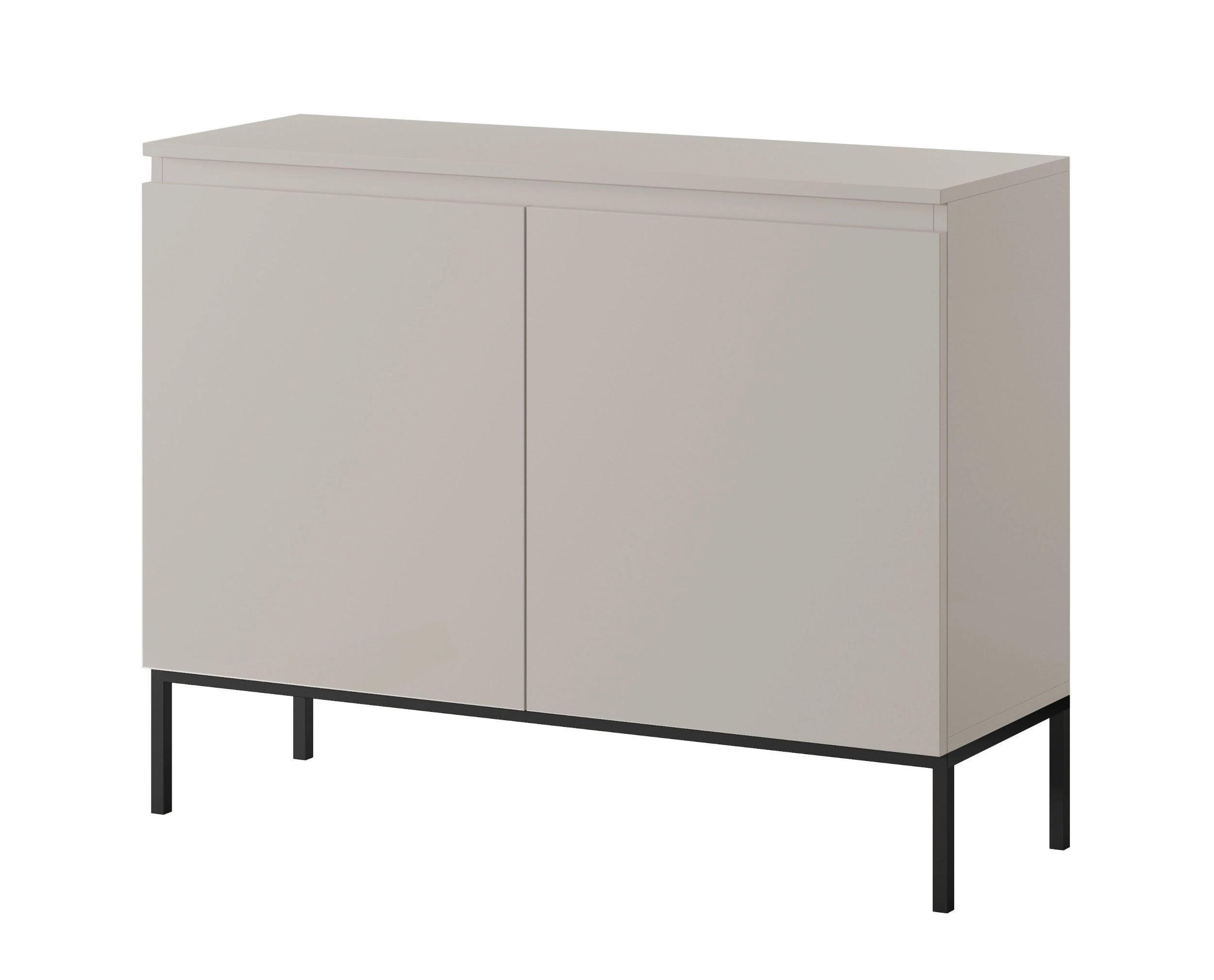 KOMODA Bemmi béžová 100 cm - čierna/béžová, kov/kompozitné drevo (100/75.5/35cm) - Selsey