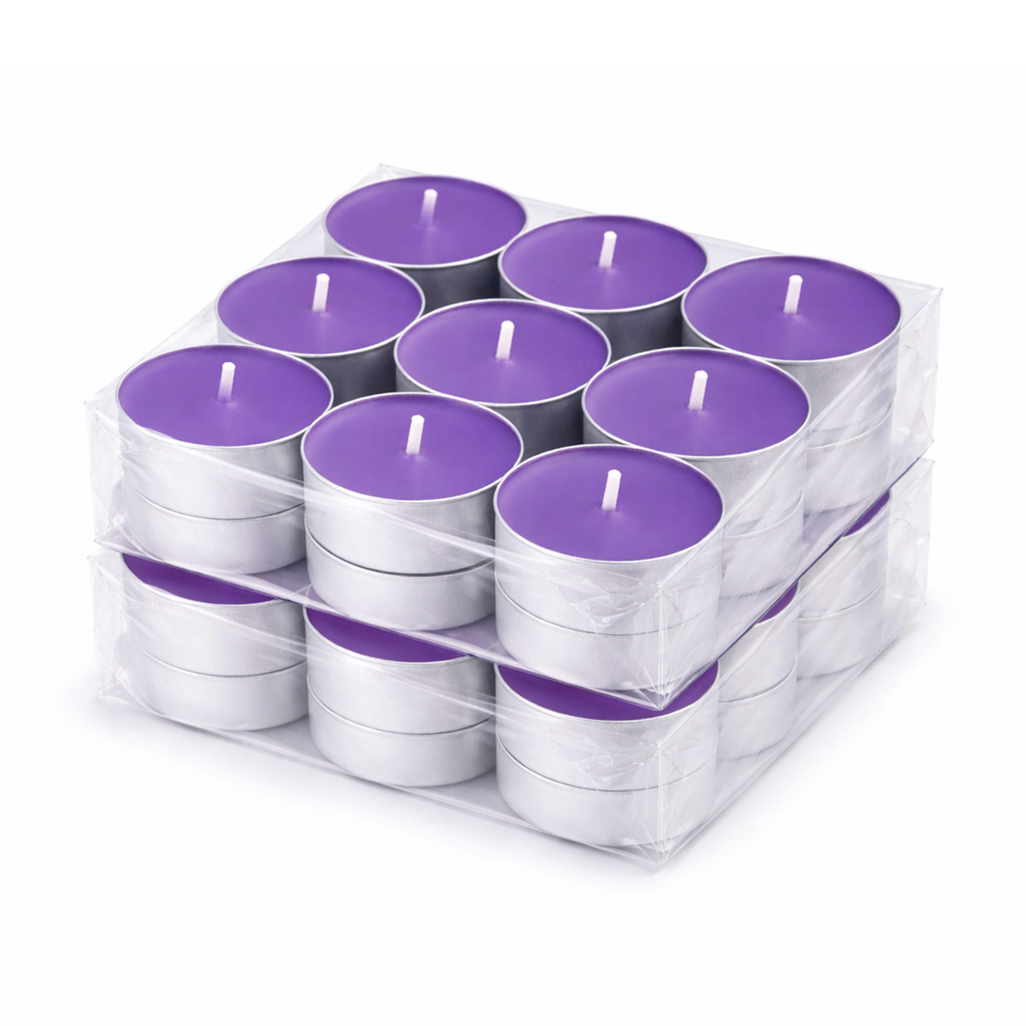 TEELICHT mit Duft - Flieder - 36er Pack - Flieder, Naturmaterialien (4/1.5/4cm) - HS Candle
