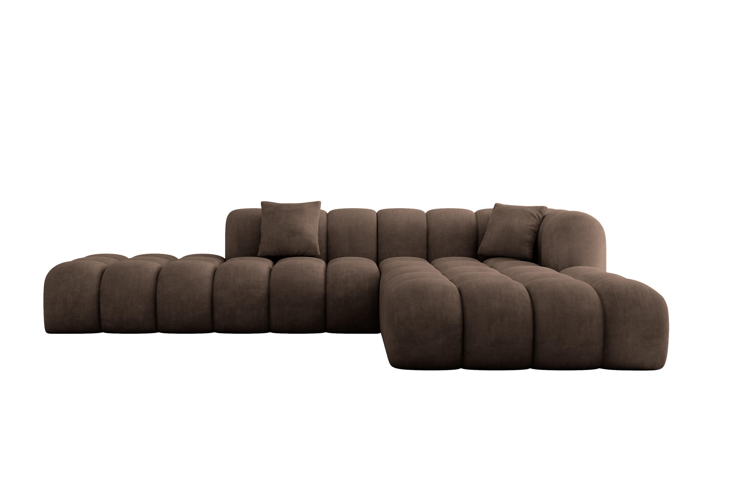 ALTDECOR ROHOVÁ SEDACÍ SOUPRAVA s otomanem vpravo OLEA-L2 – 289 x 176 x 71 cm hnědá