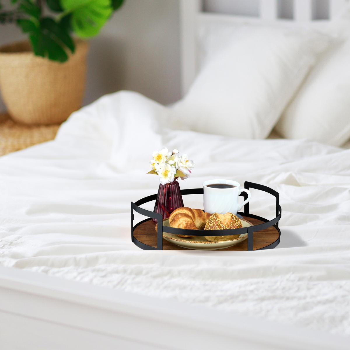 TABLETT - Braun, Holz/Metall (30.5/8.5/30.5cm) - Relaxdays