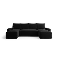 WOHNLANDSCHAFT mit Schlaffunktion SAVIO U Poso 135 - Schwarz, Textil (300/75/140cm) - Bedante