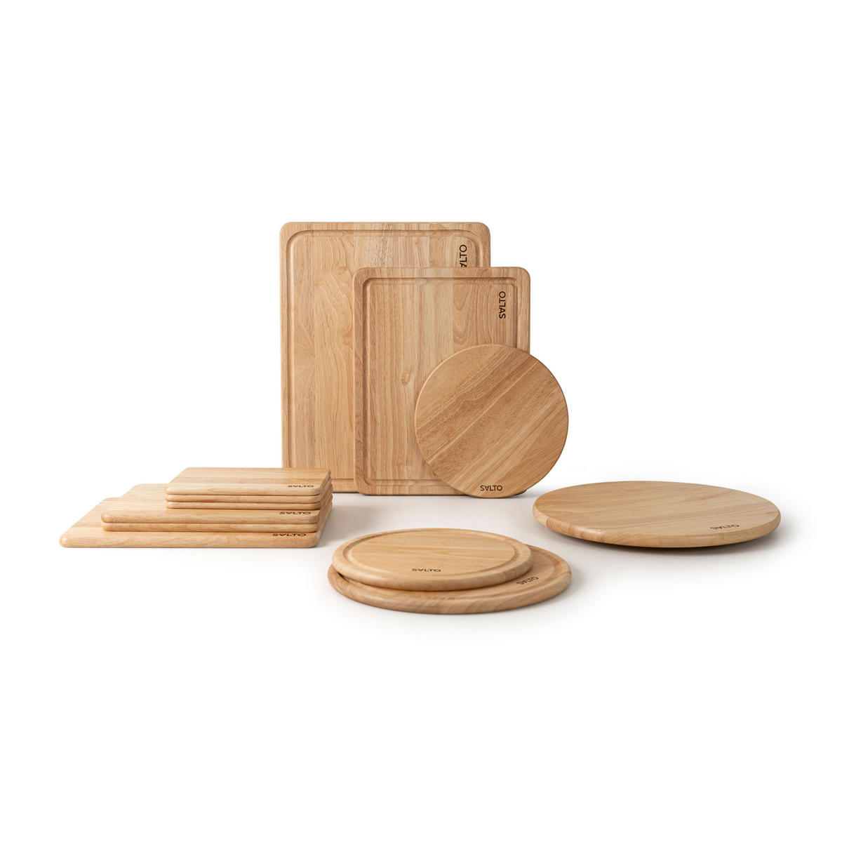 VESPERBRETT SALTO, Gummibaum, Ø 24.5 cm - Braun, Holz (26/51cm) - Continenta