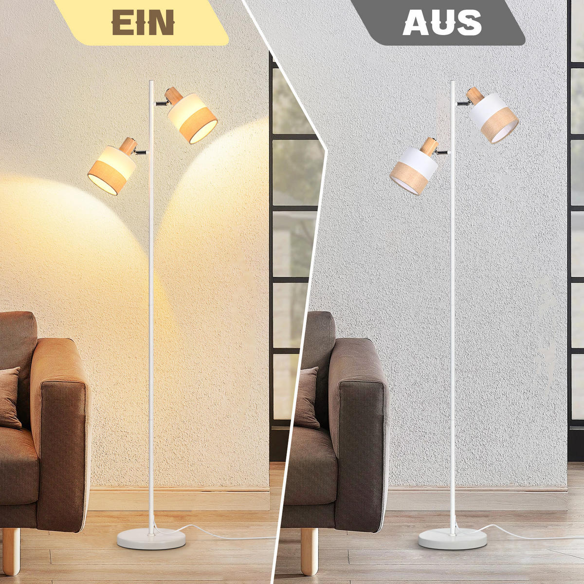 STEHLAMPE Luminar 27/22/146 cm - Weiß, Metall (27/22/145cm) - ZMH